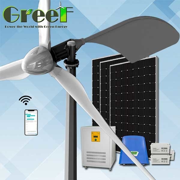 Sistema eléctrico trifásico de la turbina de viento de AXIS horizontal atado a la rejilla de la energía alternativa 1KW