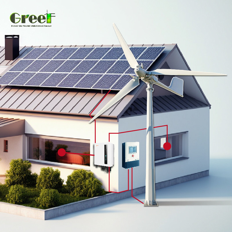 Sistema solar híbrido del 98% con potencia de salida nominal de 8Kw-10Kw y voltaje de salida de 110/220V
