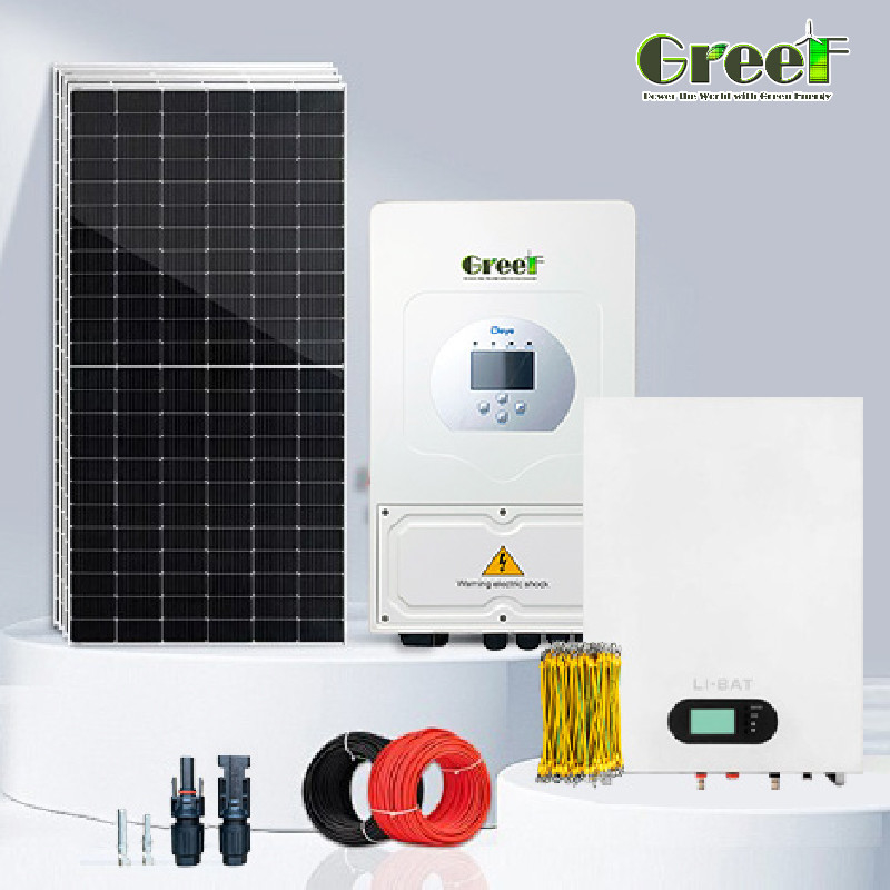 Sistema solar híbrido de 110/220V de voltaje de salida con inversor de onda senoidal pura y pantalla LCD