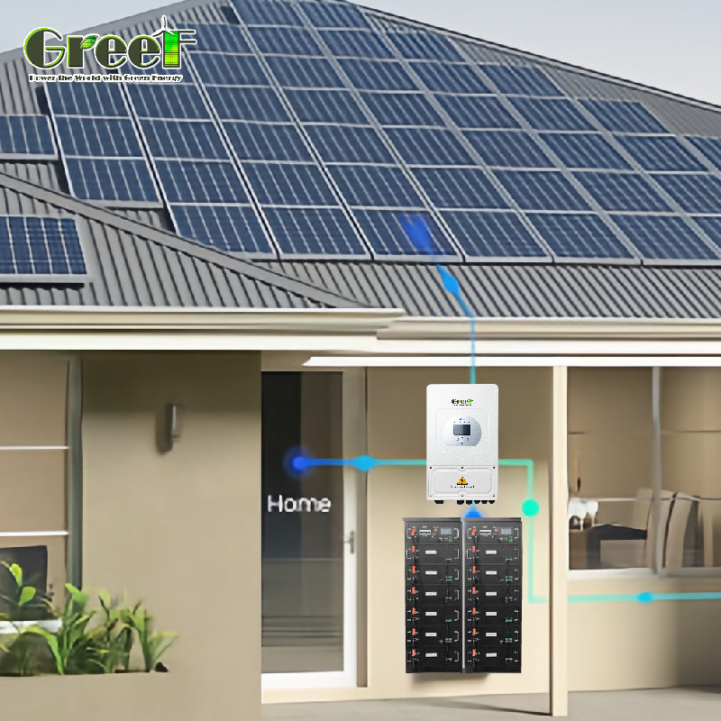 Pantalla LCD Sistema solar fotovoltaico de 5kW Sistema solar híbrido de carga de 5000W con control remoto