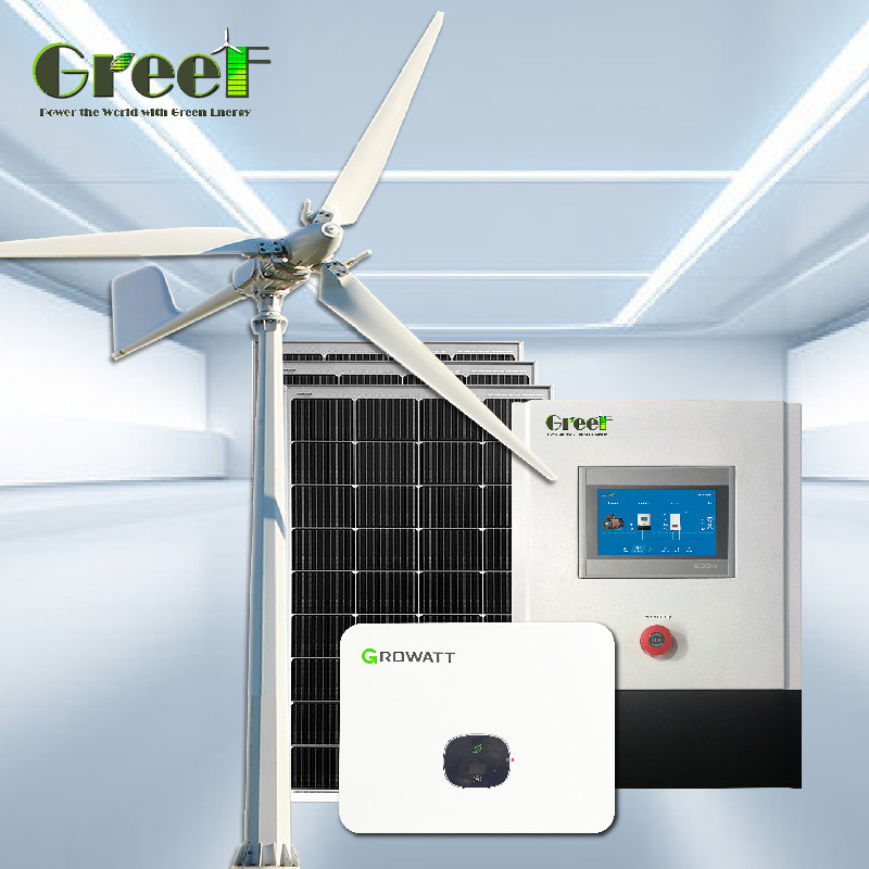 Generador híbrido de tipo 8KW 10KW LCD Pure Sine Wave Inverter con panel solar fotovoltaico y control remoto