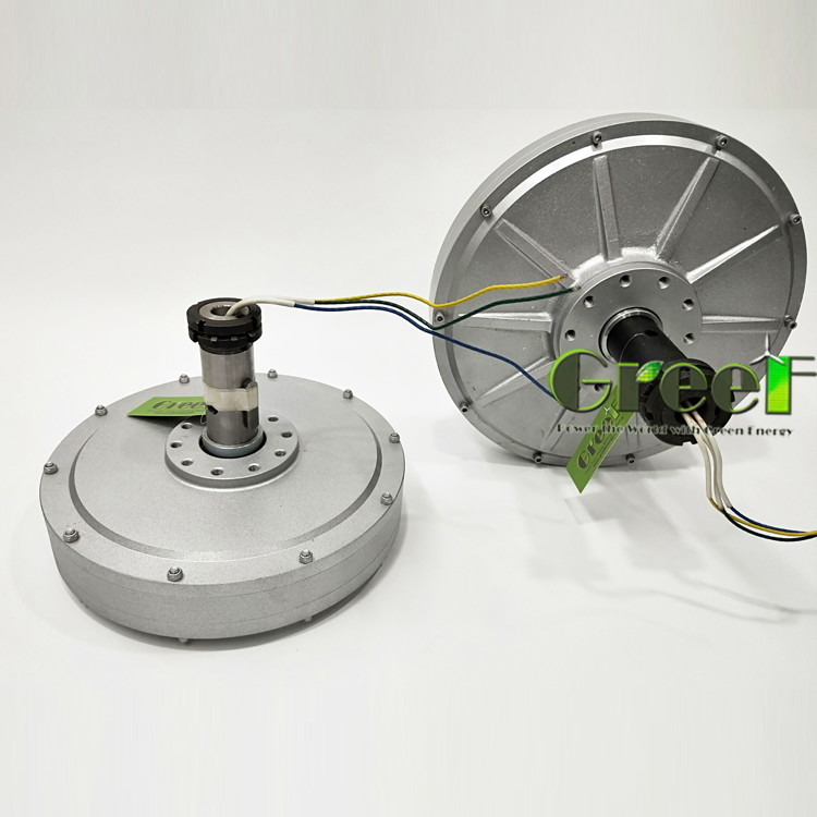 Generador de magnetos permanentes verticales sin núcleo de disco de baja rpm 500w-30kw