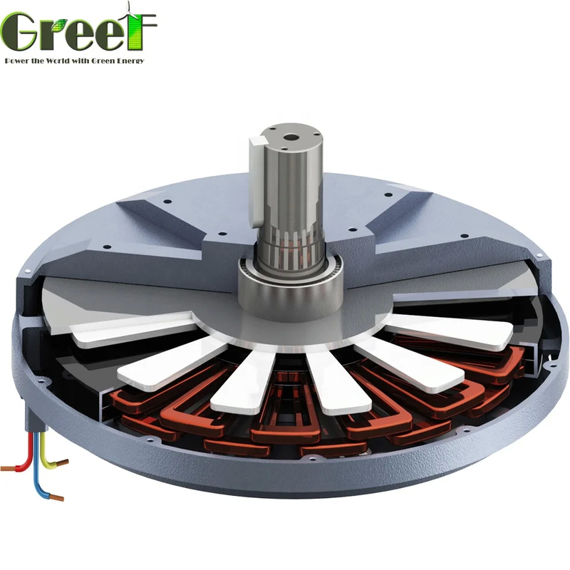 Tipo de generador sin núcleo de 3 fases Torque de arranque bajo 16-20 polos