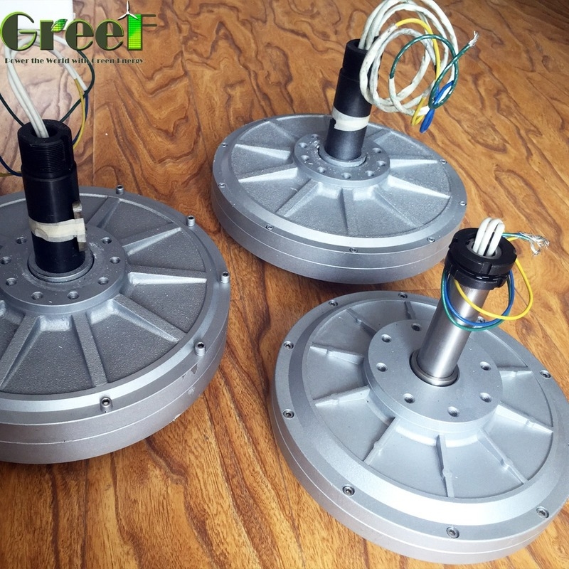 generador de imán permanente del disco de 2kw Coreless producción eléctrica de 3 fases