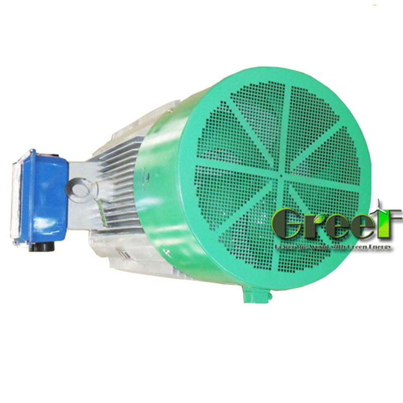 Generador de imanes permanentes con rodamiento SKF, cuerpo de aluminio con protección IP54 y cable de cobre