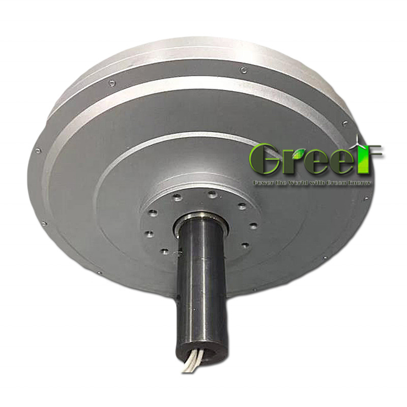 Generador de imanes permanentes sin núcleo personalizado de 12-450V con entrehierro pequeño, con estructura de rotor externo / rotor interno