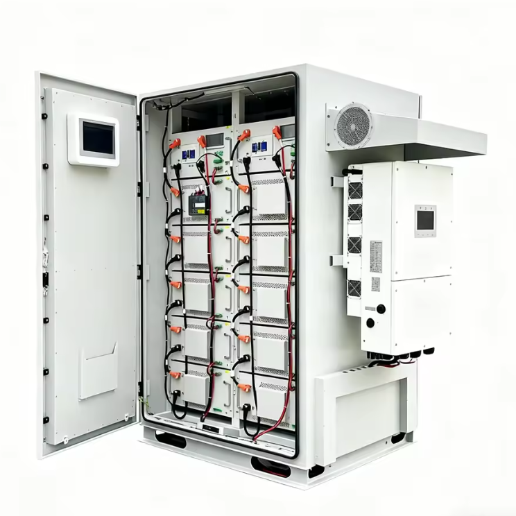 Armario de baterías al aire libre con nivel de protección IP54 Almacenamiento de energía modular escalable Batería de litio Refrigeración de aire industrial