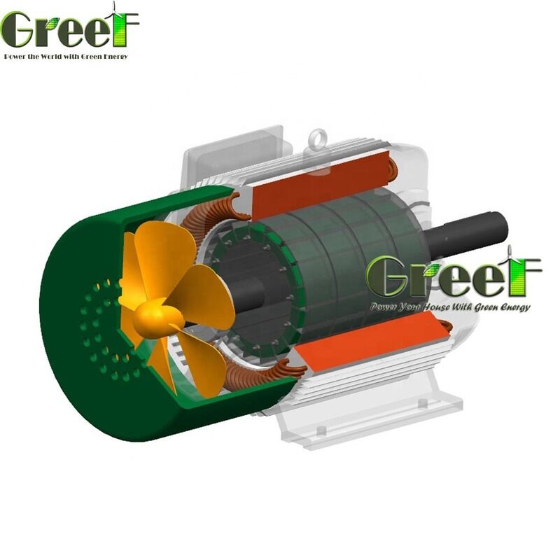 Generador de imán permanente de CA de 3 fases Shell de hierro fundido con rango de potencia de 500W-5000kW
