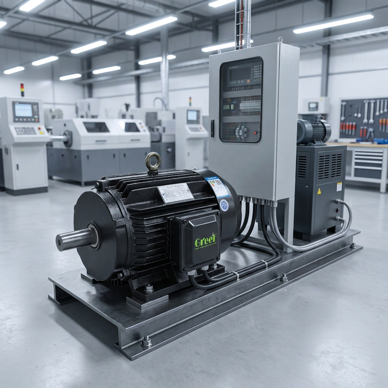 Motor síncrono de imanes permanentes de alta eficiencia IE5 con 97% de eficiencia y rango de potencia de 0,55-315 kW