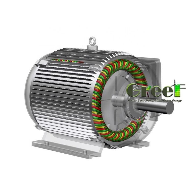 Generador de imanes permanentes de voltaje nominal de 12-1140 V monofásico y trifásico con rango de potencia de 500 W hasta 5000 kW para diversos usos