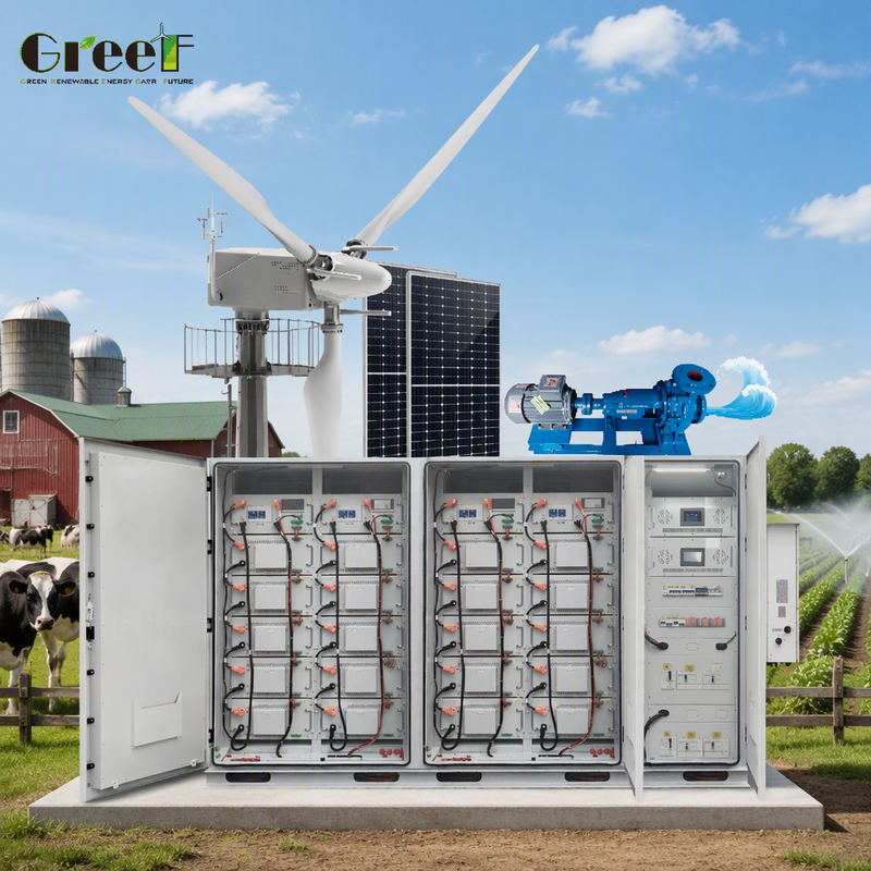 Sistema solar híbrido de 100-3000kW con controlador de seguimiento del viento y 98,3% de eficiencia del inversor para sistema híbrido solar eólico