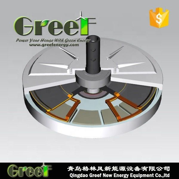 generador de imán permanente del disco de 2kw Coreless producción eléctrica de 3 fases